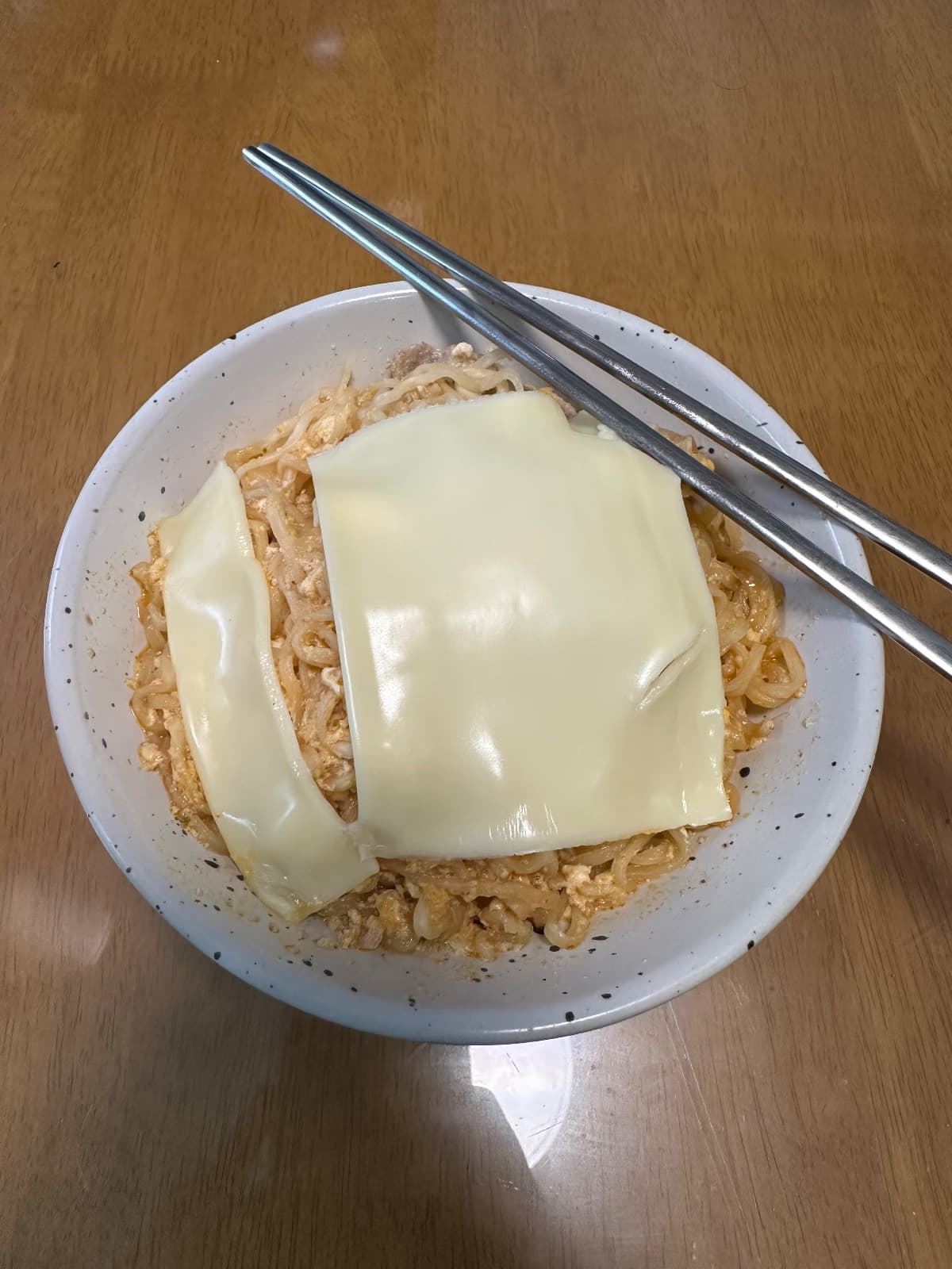 cheesy ramen boiled in milk