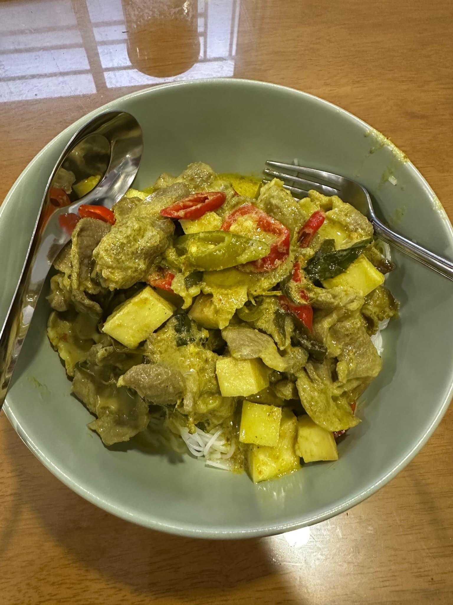 green curry with pork neck