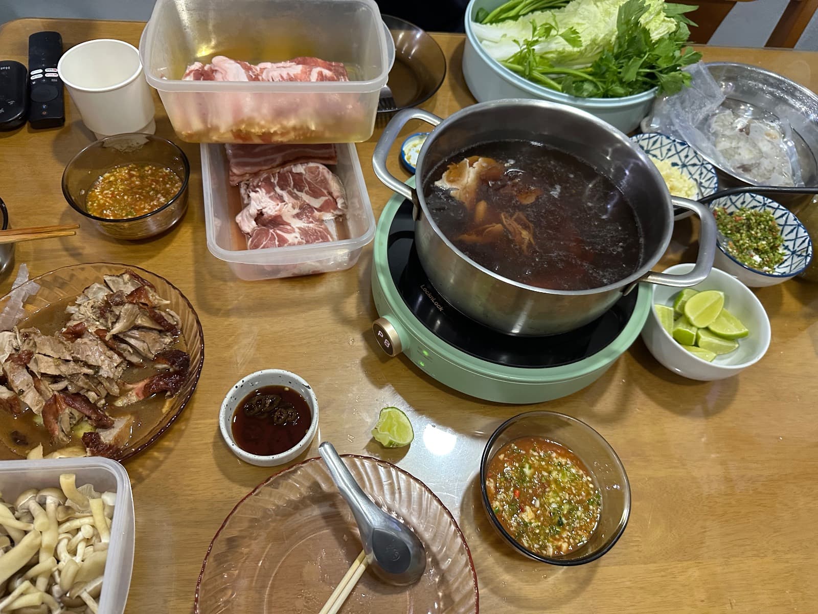 homemade shabu dinner